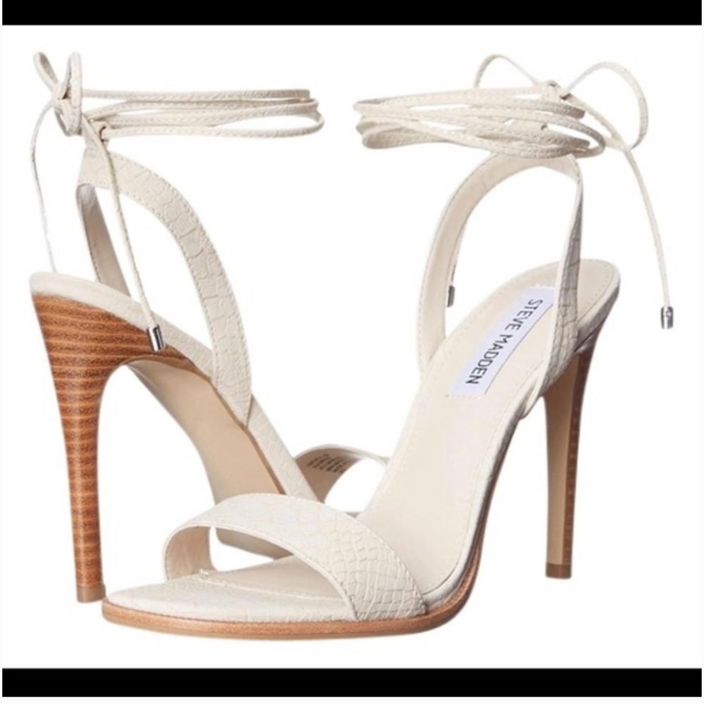 Steve Madden Faithful natural snake sandal heels